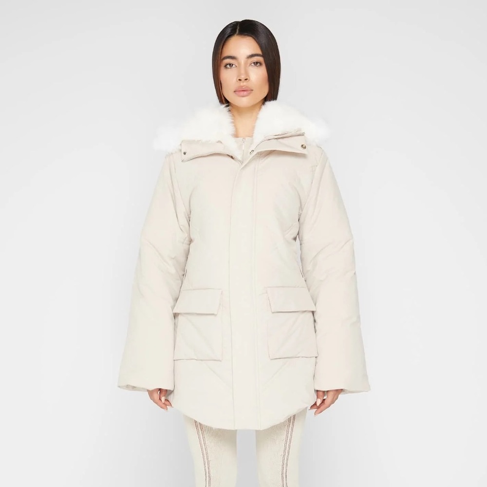 Faux Fur Longline Coat - Picture 3 of 5